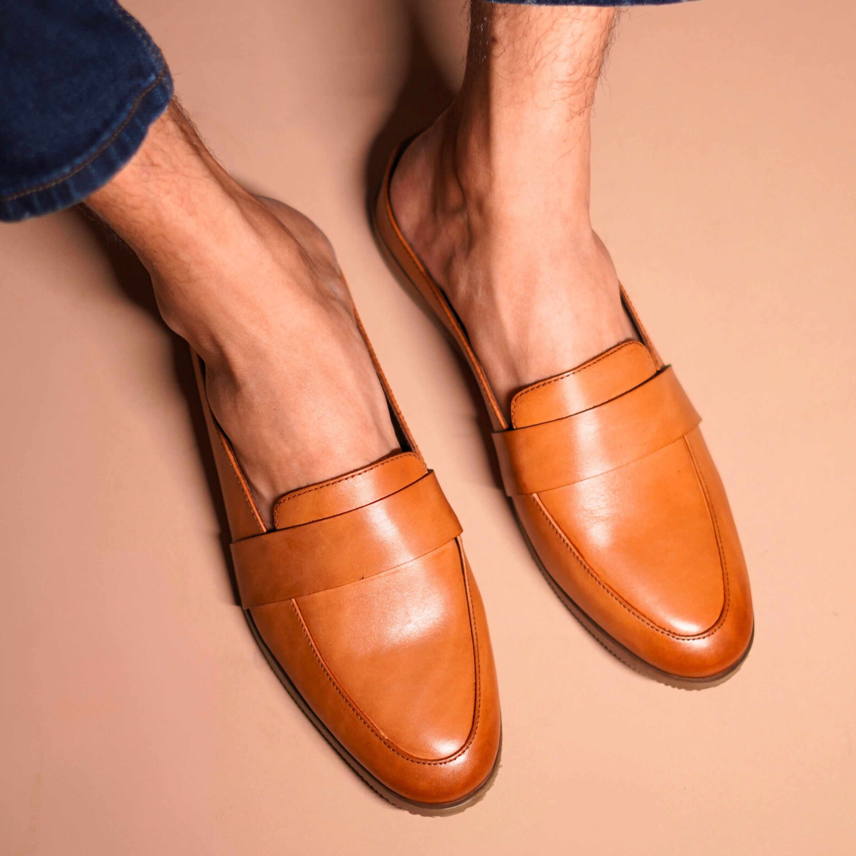 Hoffler Marrone | Sleek brown leather mules